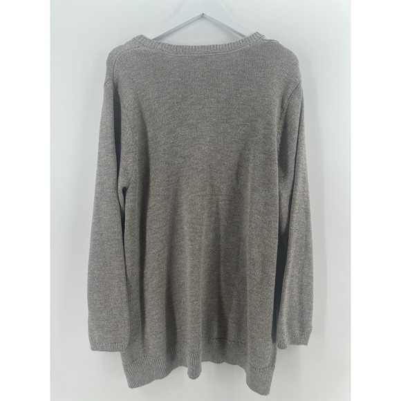 NWT J Jill Womens Sz XL Silver Metallic Zinc Knit Pullover Sweater Sparkle AA03 - Picture 6 of 8